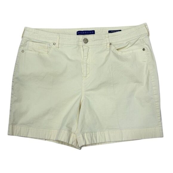 Bandolino Amalia Shorts Women's Size 16 Yellow High Rise Flat Front Twill - Picture 1 of 8
